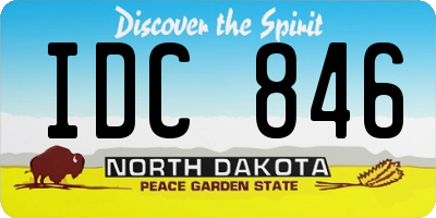 ND license plate IDC846