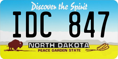 ND license plate IDC847