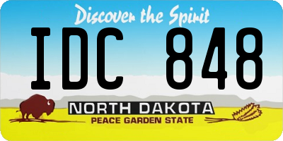 ND license plate IDC848