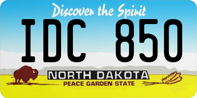 ND license plate IDC850