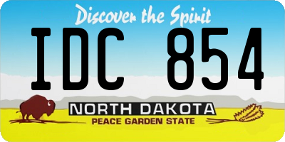 ND license plate IDC854