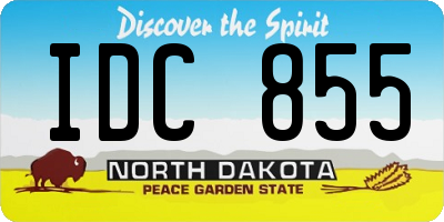 ND license plate IDC855