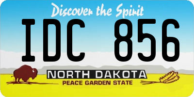 ND license plate IDC856