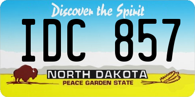 ND license plate IDC857
