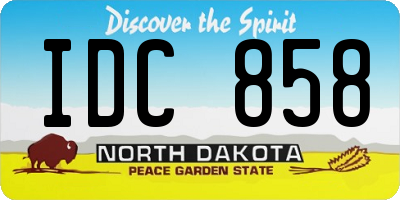 ND license plate IDC858