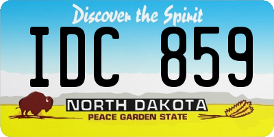 ND license plate IDC859