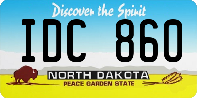 ND license plate IDC860