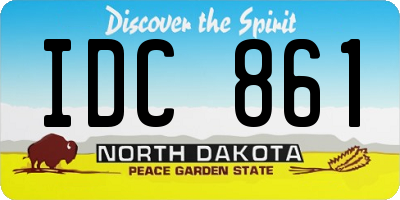 ND license plate IDC861