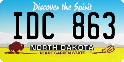 ND license plate IDC863
