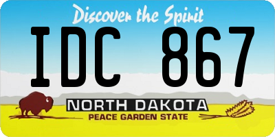 ND license plate IDC867