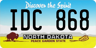 ND license plate IDC868