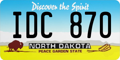 ND license plate IDC870