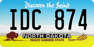 ND license plate IDC874