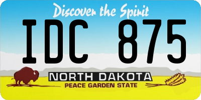 ND license plate IDC875