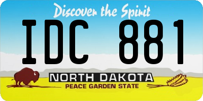 ND license plate IDC881