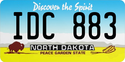 ND license plate IDC883