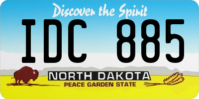 ND license plate IDC885