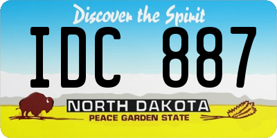 ND license plate IDC887