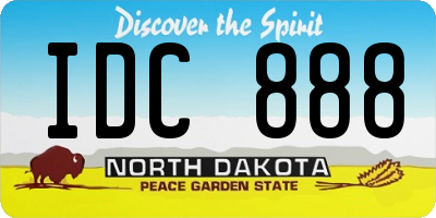 ND license plate IDC888