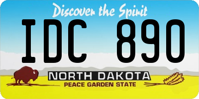 ND license plate IDC890