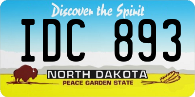 ND license plate IDC893