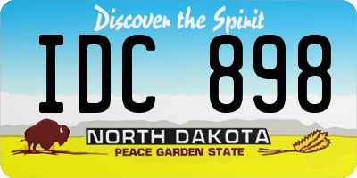 ND license plate IDC898