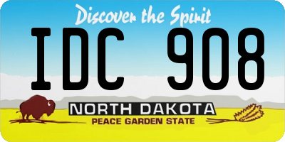 ND license plate IDC908