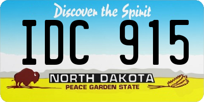 ND license plate IDC915