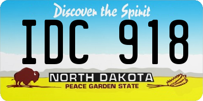ND license plate IDC918