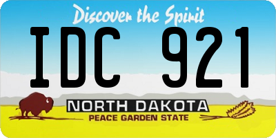 ND license plate IDC921