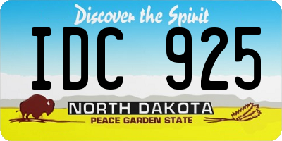 ND license plate IDC925