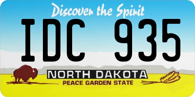 ND license plate IDC935