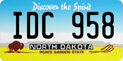 ND license plate IDC958