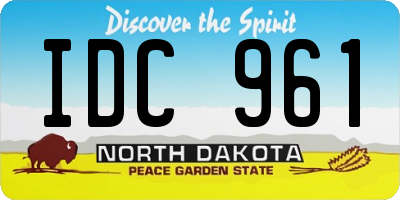 ND license plate IDC961