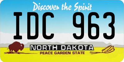 ND license plate IDC963