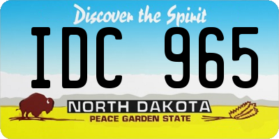 ND license plate IDC965