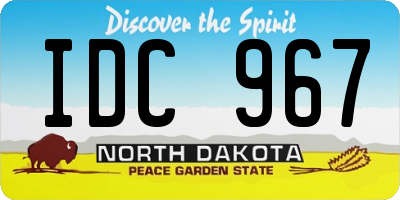 ND license plate IDC967