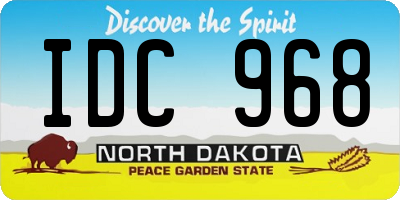 ND license plate IDC968
