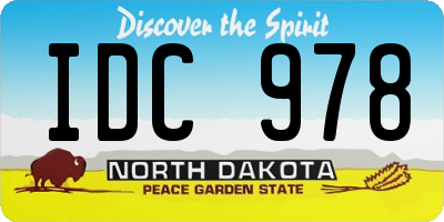ND license plate IDC978