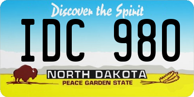 ND license plate IDC980