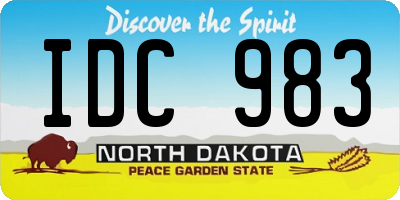 ND license plate IDC983