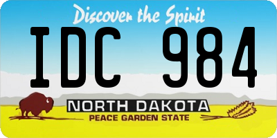 ND license plate IDC984