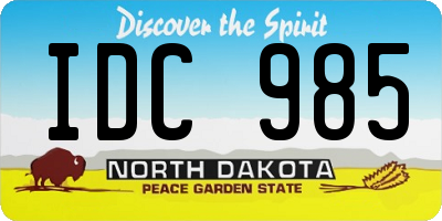 ND license plate IDC985