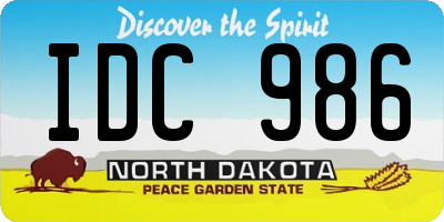 ND license plate IDC986
