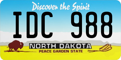 ND license plate IDC988