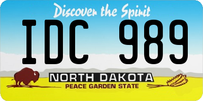 ND license plate IDC989