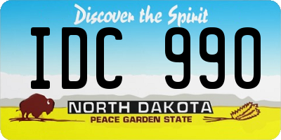 ND license plate IDC990