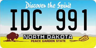 ND license plate IDC991