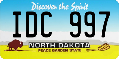 ND license plate IDC997