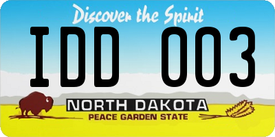 ND license plate IDD003